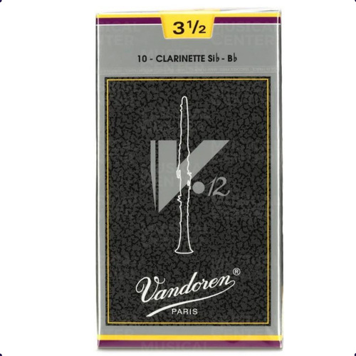 Kit C/ 12 Palhetas V.12 N.3,5 Clarinete Sib Cr1935 Vandoren