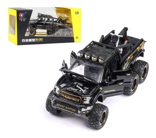 Ford Raptor F150 Miniatura De Metal Autos Luces Y Sonido 1:2