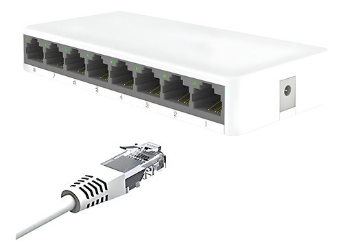 Hub Internet Switch Ethernet Rj45 8 Puertos Red 100m