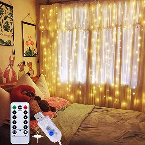 Luces De Cortina Led, 2 Juegos De 300 Luces De Hadas Ve...