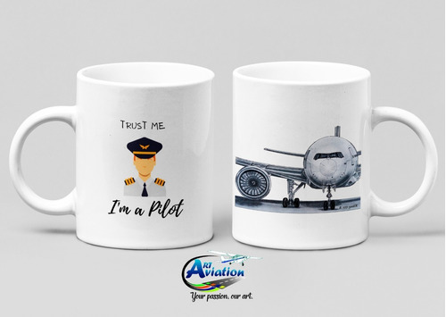 Mug Piloto, Regalo Para Piloto Azafata. Mug Avion, Aviación