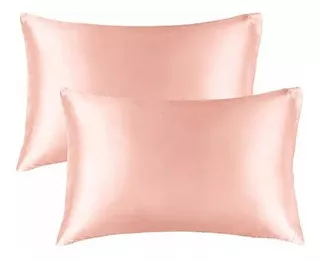 Funda De Almohada De Seda Tamaño Estandar 2pzas Color Rosa