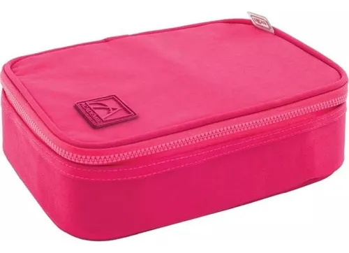 Estuche cuadrado Tilibra para 100 bolígrafos escolares Académie, color cereza cereza