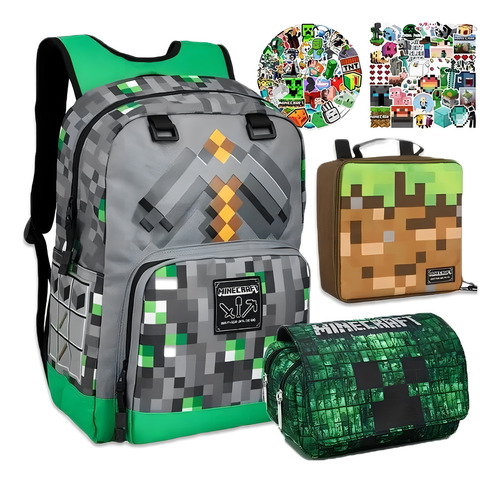 Mochila De Estúdio Minecraft Para Adolescentes, Meninos, Cri Cor Style 5