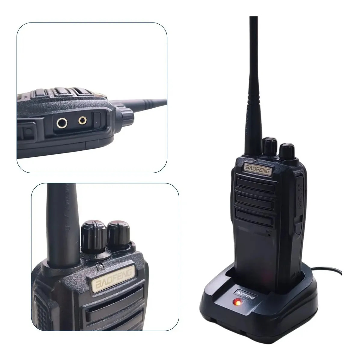 Radio Ht Dual Band Uhf Vhf Baofeng Uv6 Black Portátil Talk Preto Vhf/uhf