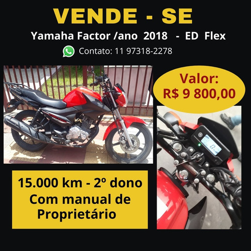 Imagem 1 de 1 de Vendo Yamaha Factor Ano 2018