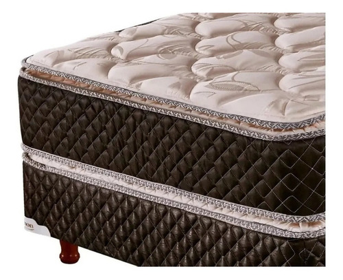 Imagen 2 de 3 de Sommier Cannon Espuma Exclusive Pillow Top 1 1/2 plaza de 190cmx100cm marrón y beige