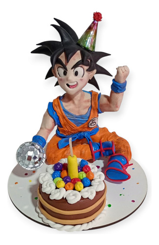 Adorno Para Torta Vela Goku Azul Goku