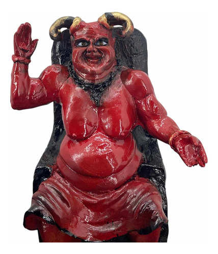 Lucifer Diablo Rojo - Sentado En Trono 26 Cm Resina + Regalo