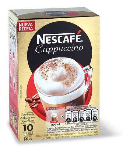 Cafe Capuccino Común Nescafé X (capuchino) X10 Sobres Tcec