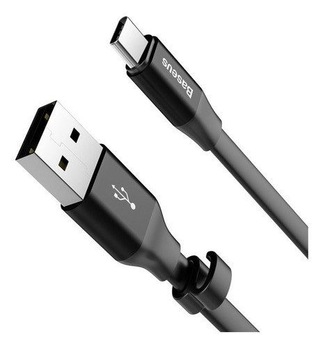 Cabo Usb Tipo-c Curto Para Suporte De Celular Com Carregador Cor Preto