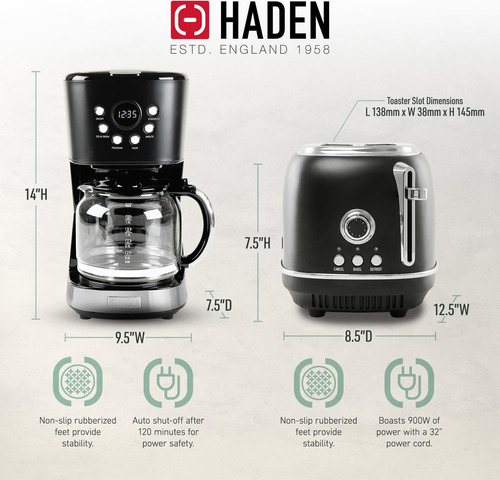 Haden 12 Taza De Cafetera De Cafetera Programable Para Goteo