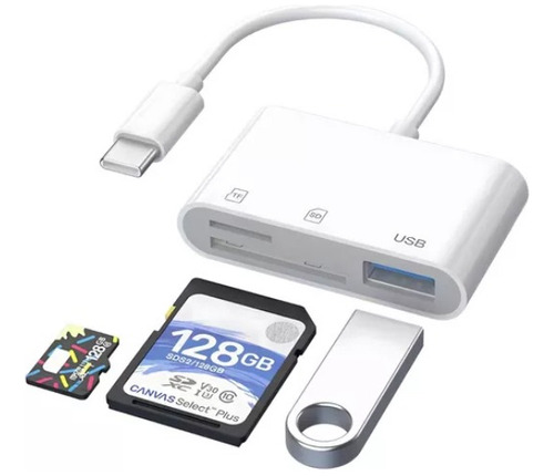Lector De Tarjeta De Memoria Usb C Adaptador Otg Usb 3 En 1
