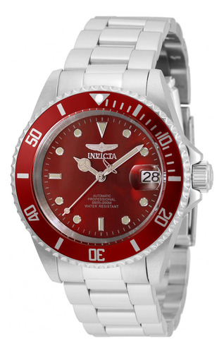 Pulsera Invicta 35692 Pro Diver Automática Con Esfera Roja P