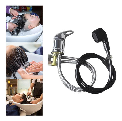 Grifo De Champú Para Salón, Cabezal De 80cmcon Tubo Negro