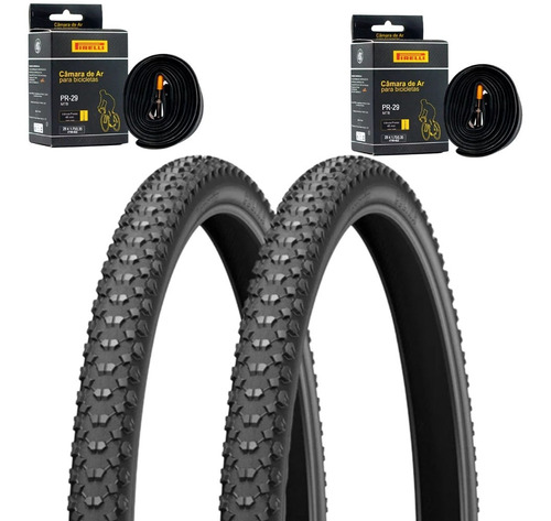 Imagem 1 de 4 de Par Pneu Bicicleta 29 X 2.30 Levorim +2x Câmaras De Ar