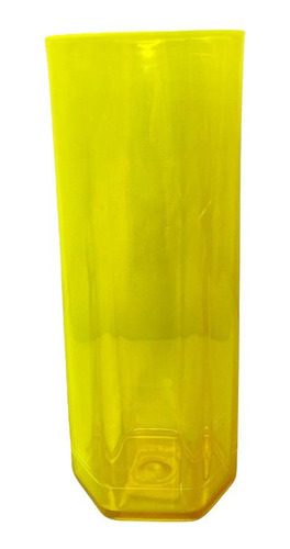 Copo De Acrilico Long Drink 350ml Liso Amarelo Arqplast