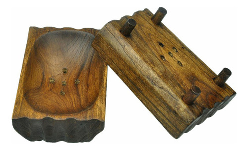 Zh Jabonera Madera, Bandeja For Guardar Jabón Con Drenaje