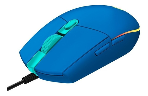 Imagen 3 de 3 de Mouse gamer Logitech G Series Lightsync G203 azul