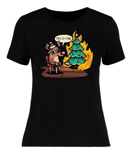 Playera De Mujer | This Is Fine | Estampado Dtg