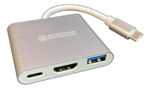 Adaptador Tipo C A Hub Entrada Hdmi 4k, Usb 3.0 Y Usb-c