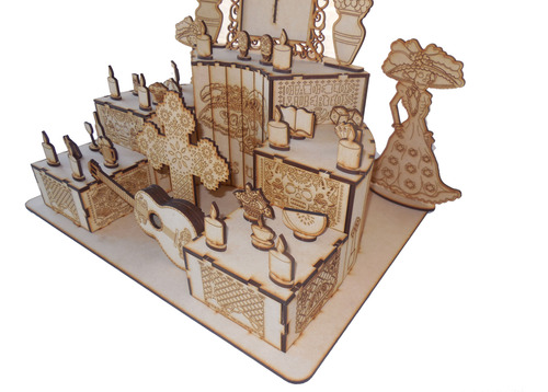 Rompecabezas 3d Madera Altar Ofrenda Día De Muertos