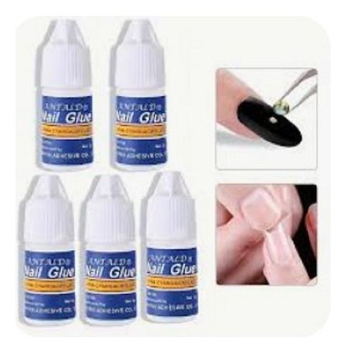 Pegamento X5 Unidades Nail Glue Para Uñas Postizas Tips 