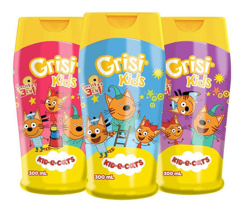 Shampoo Infantil Grisi Kids 3 en 1 Kid-e-Cats Diferentes Diseños 300ml
