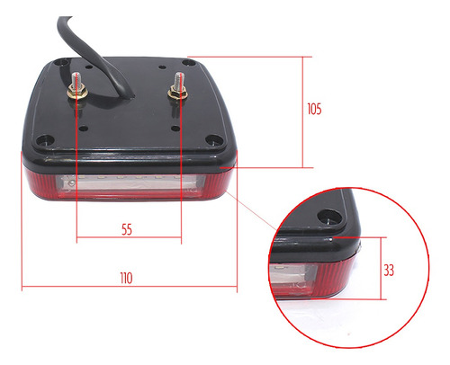 Imagen 3 de 6 de Farol Trasero Led Trailer Zorra Faro Tarsero Trailer Led