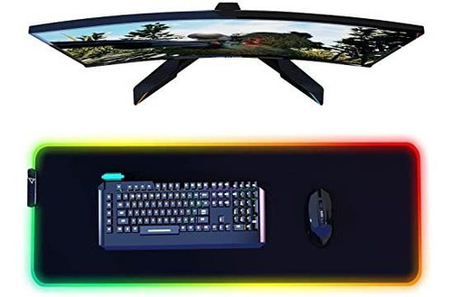 Acehe Rgb Gaming Mouse Pad, Gran Mousepad Con 12 Bplsl