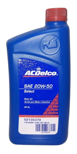 Aceite Motor 20w-50 (946 Ml) 1 Cuarto Acdelco