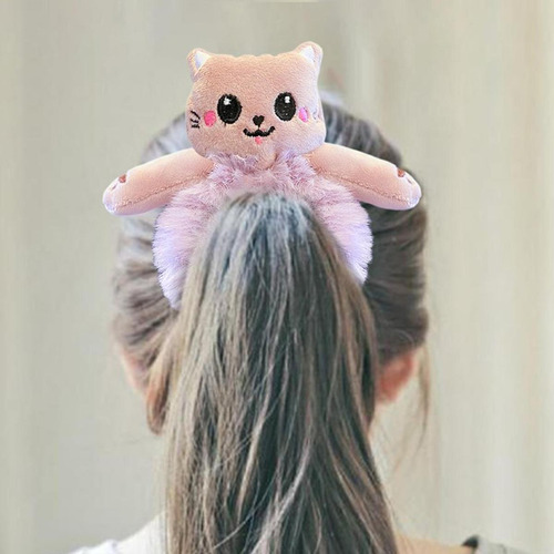 Donas De Pelo, Mxdzc-001, 1pza, Gato, Rosa, Felpa, Elástica. Color Rosa