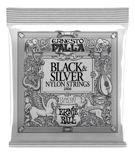 Ernie Ball Cuerdas De Guitarra Clásica. Nylon Black 2406