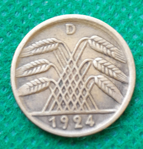 Moneda De 5 Reichspfennig. Alemania Año 1924, Estado Vf