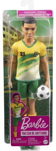 Muñeca Barbie Soccer Ken Con Pelo Corto, Uniforme 21 Colorid