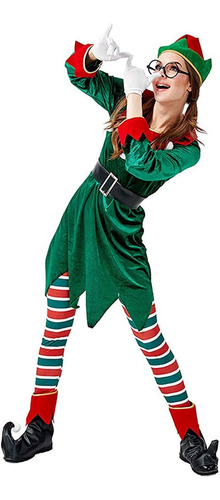 Disfraz De Duende Navidad Elfo Elf Ayudante De Santa Claus Para Damas Mujer Envio Gratis