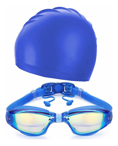 Gafas Tapa Oídos Gorro Natacion Kit Piscina Buceo + Estuche 