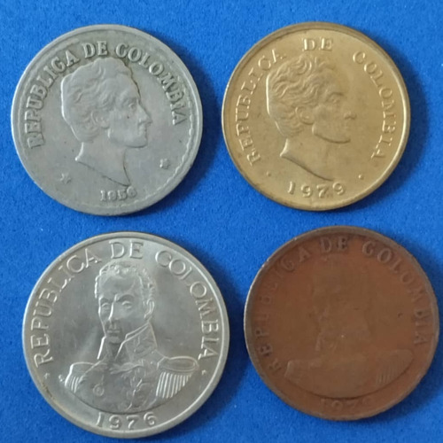 Monedas Con Efigie De Simon Bolívar. 4 Pz.