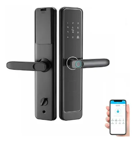 Cerradura Inteligente Para Puertas Interiores - Desbloqueo Con Huella, Código, Llave O App - Grosor Puerta 35-55 Mm