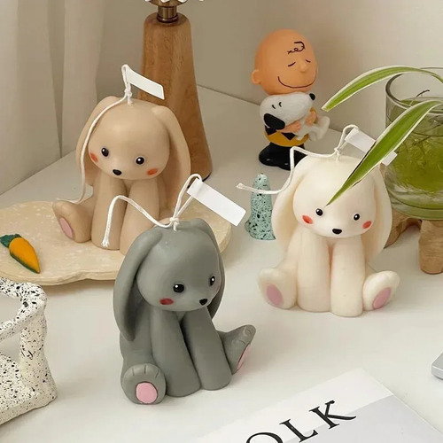 Molde Para Velas De Aromaterapia Con Diseño De Conejo 3d, Co