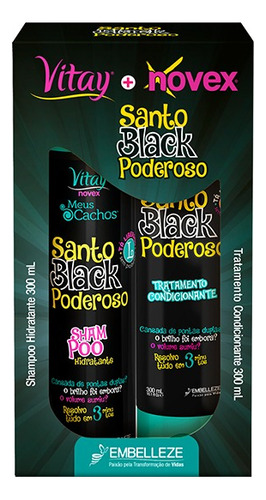  Kit Shampoo Y Acondicionador Novex Santo Black