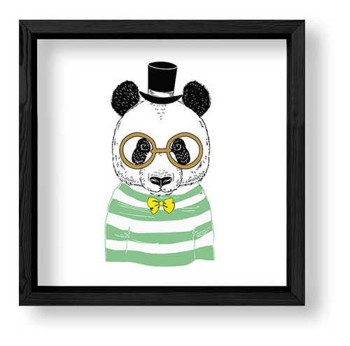 Cuadros Decorativos 20x20 Box Negro Mr Panda