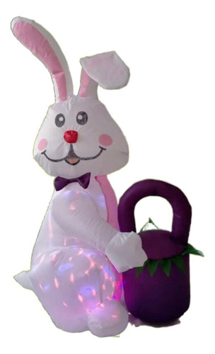 Conejo De Pascua Inflable Con Luces Led Juguetes Inflables P