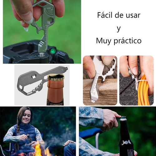 Mosquetón Escalada 25kn 24 En 1 Llavero Multifunción 2pzs
