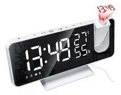 Reloj Despertador Para Mesilla De Noche Con Proyección De Re