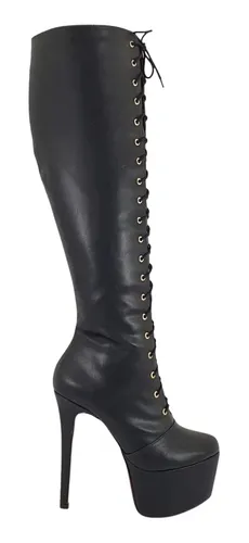 Bota cano longo salto fino cheap meia pata