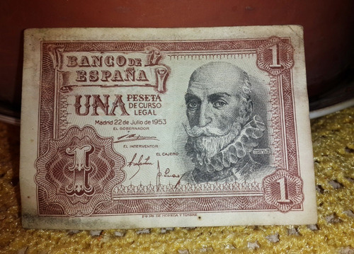 Billete De España De 1 Peseta 1953 Excelente Estado