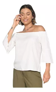 Blusa Ciganinha Tomara Que Caia Manga Sino 3/4 Em Viscose