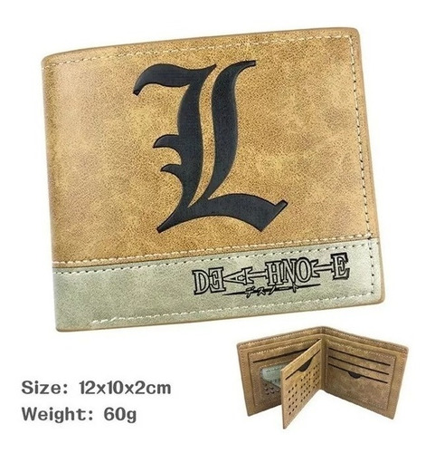 Cartera Hombre Death Note Insignia L Libreta