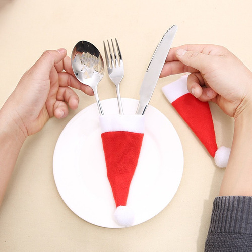 Set De Adornos Navideños, Sombrero Navideño, Cuchillo Y Tene